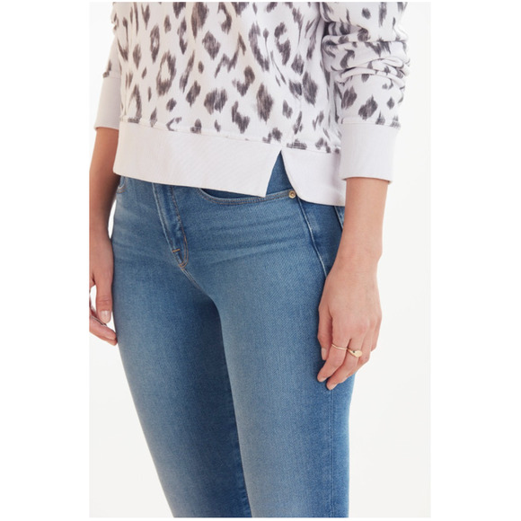 Michael Stars x Evereve NWT Camila Ikat Animal Print V-Neck Sweatshirt // L - Picture 2 of 13